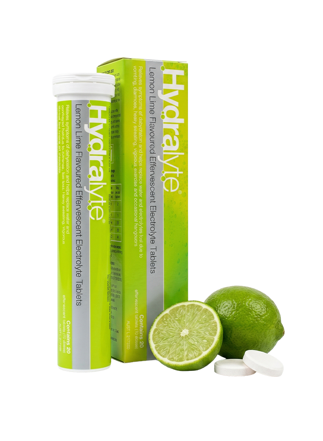 Hydralyte Effervescent Tablets, Lemon & Lime Flavor – 20 Tablets