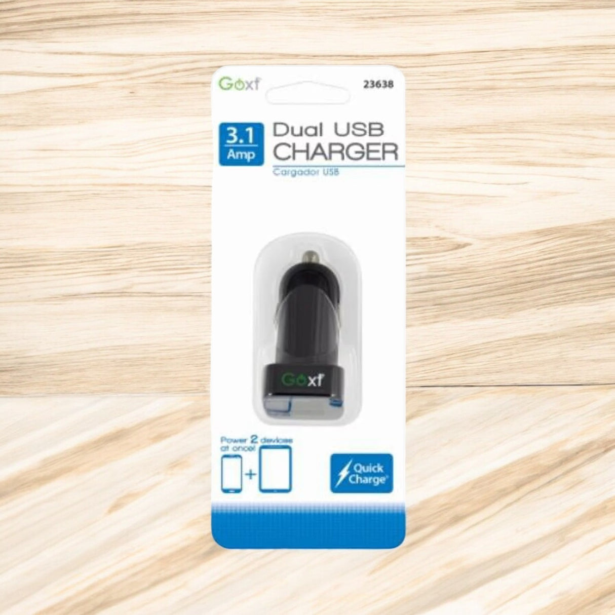 شاحن USB مزدوج 12 فولت 3.1 امبير من جوكس أسود