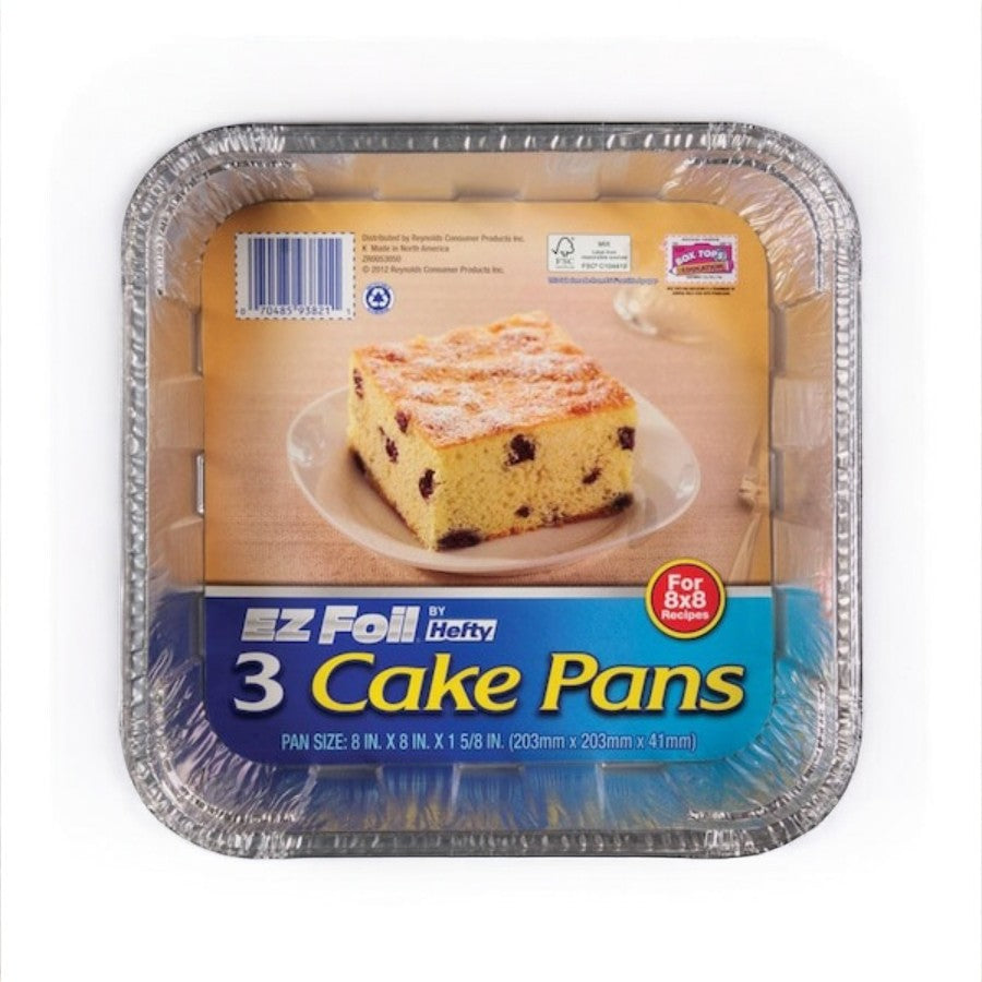 3PK SQ Foil Cake Pan