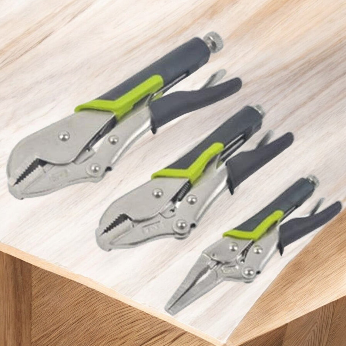 طقم كماشة قفل مكون من 3 قطع من سبائك الفولاذ المعالج بالحرارة من ماستر ميكانيك 6، 7، 10 بوصة