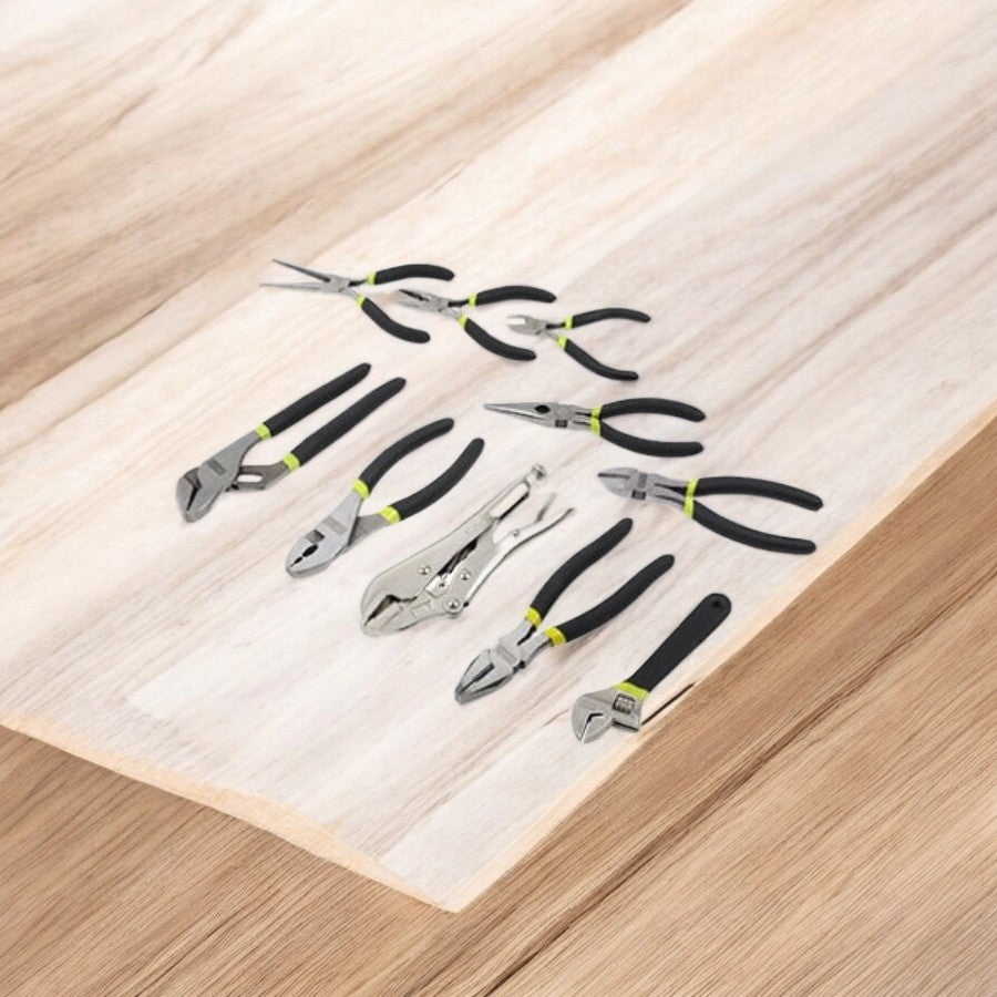 طقم كماشة ومفاتيح مكون من 10 قطع من الفولاذ المطروق والمعالج حراريا من ماستر ميكانيك 7 بوصة