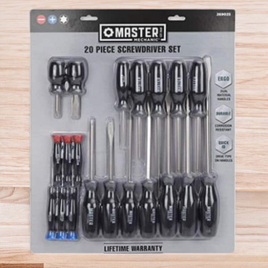 طقم مفكات براغي مختلطة 20 قطعة من ماستر ميكانيك