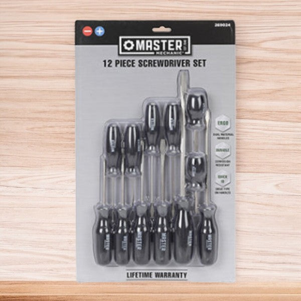 طقم مفكات براغي 12 قطعة من ماستر ميكانيك