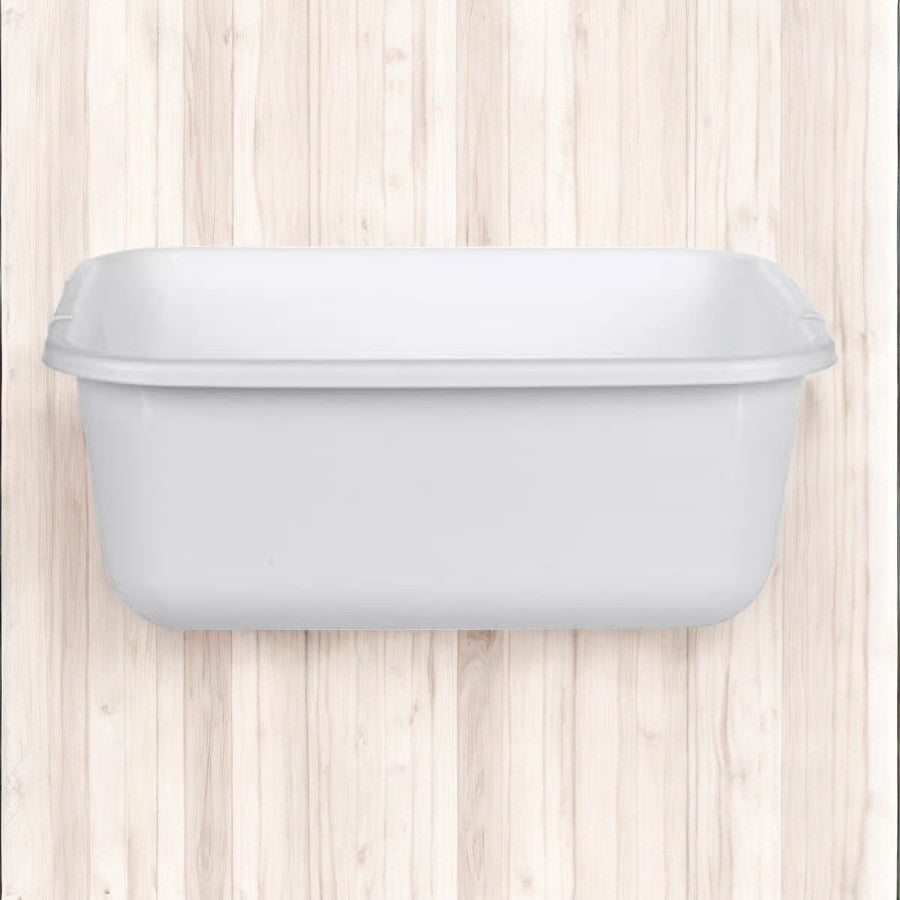 Dish Pan Rectangular White Plastic 11-1/2 Qt.