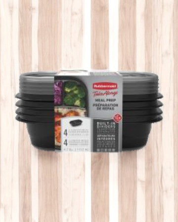 Divided Food Storage Containers 4.7 Cup 4-Pk.