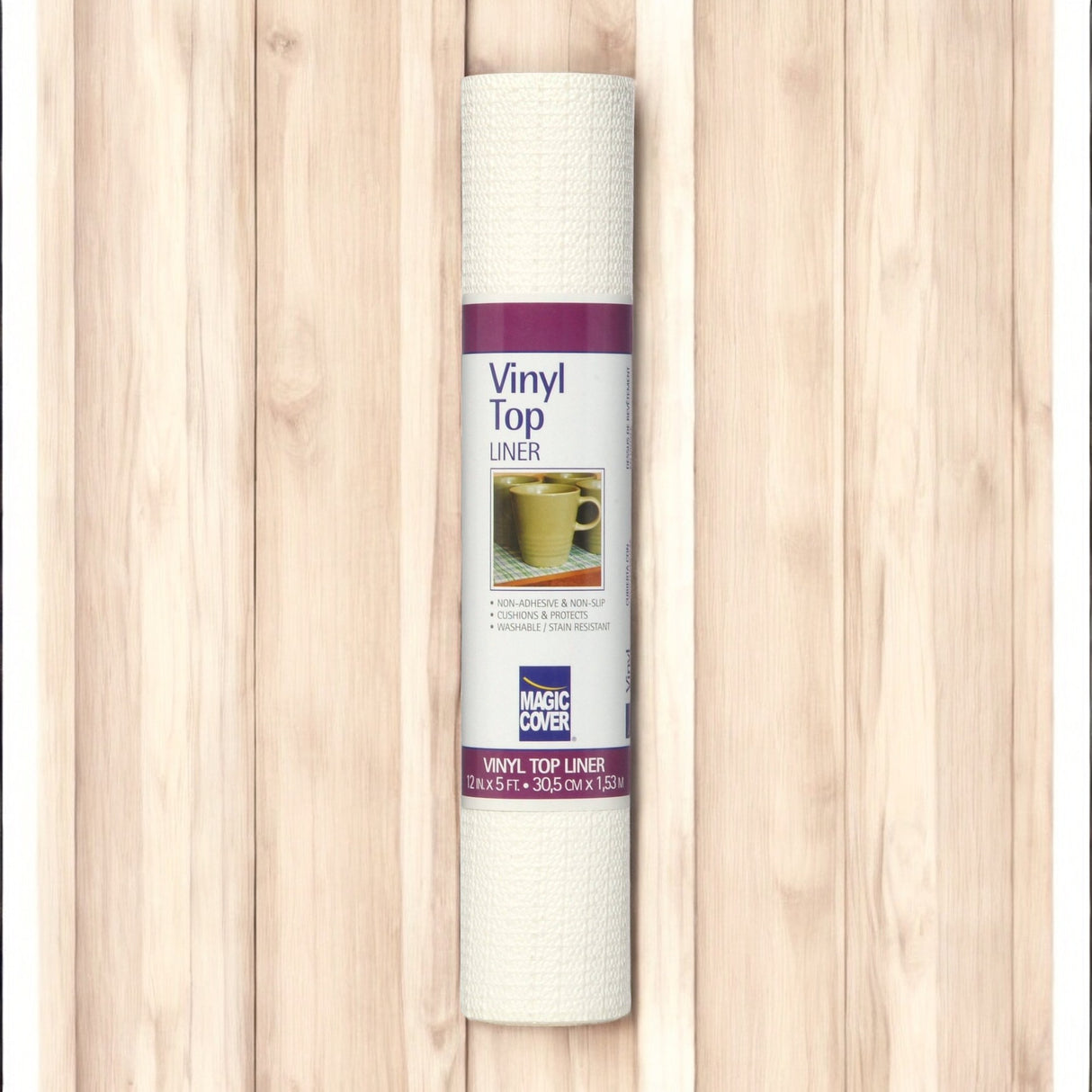 12"x5'GripVinylWHTLiner