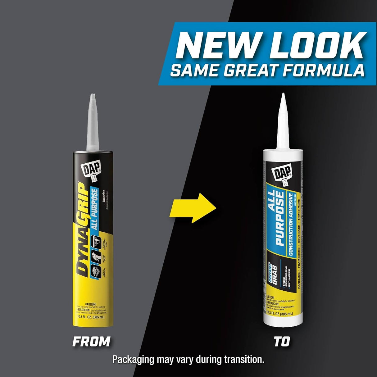 Dab Construction Adhesive, 10.3 oz, Latex, White