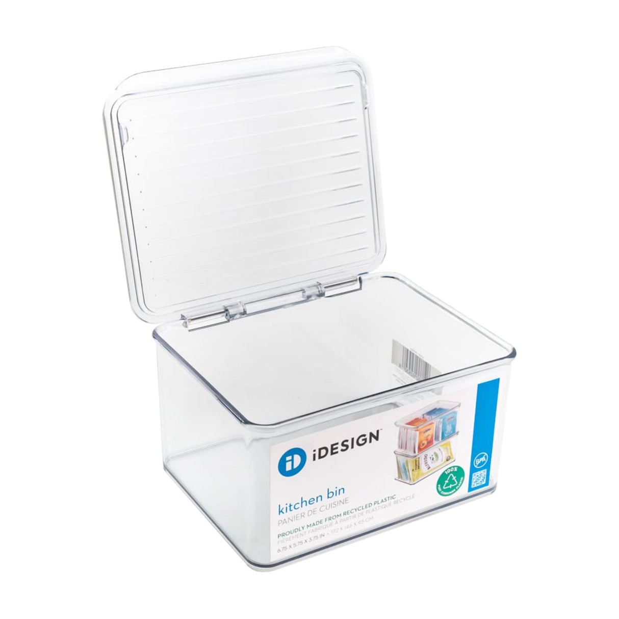 RPET Kitchen Binz Stackable Box 5.5" x 6.6" x 3.7" Clear
