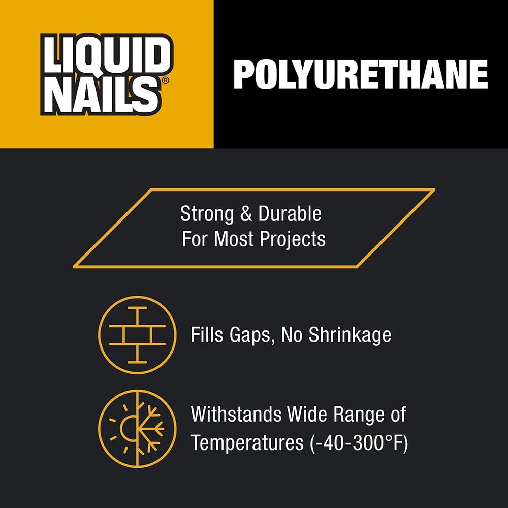 Liquid Nails Polyurethane Adhesive, 10 oz, Tan