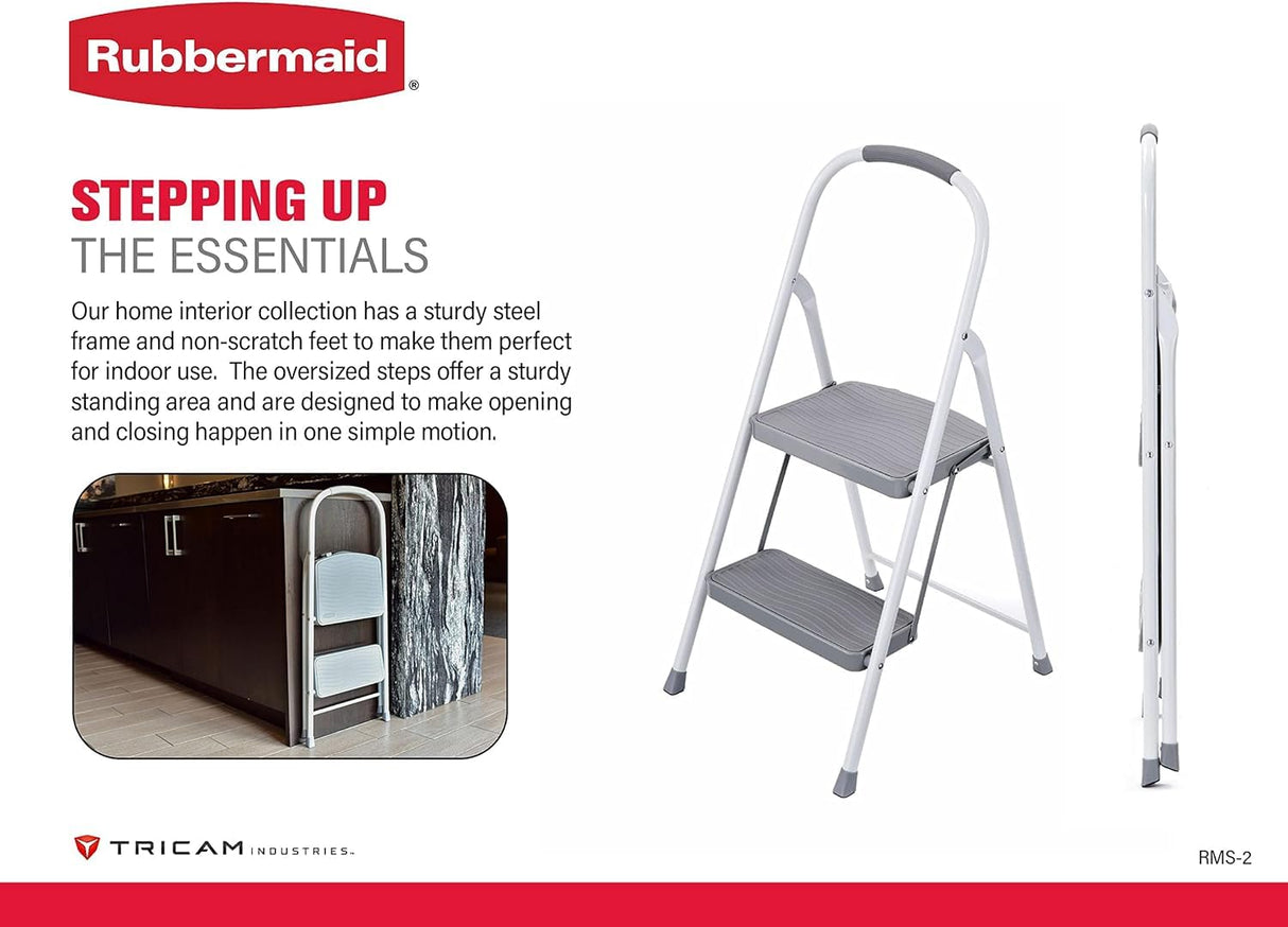 مقعد فولاذي من رابرميد، درجتين، فضي