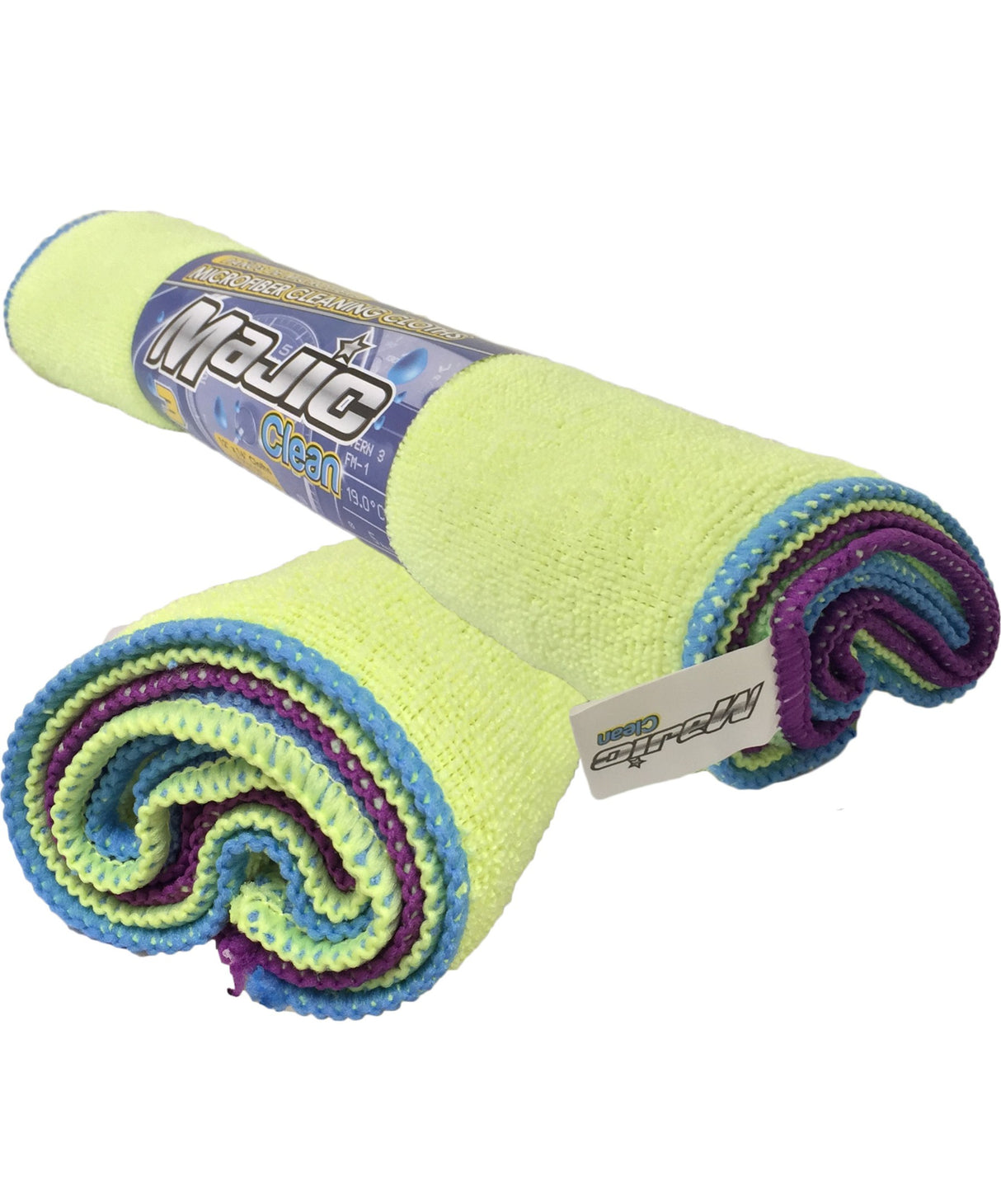 مجموعة تنظيف وتجفيف الزجاج المصنوعة من الألياف الدقيقة من ماجيك 17 X 12.5 بوصة 3 قطعة متعدد الألوان