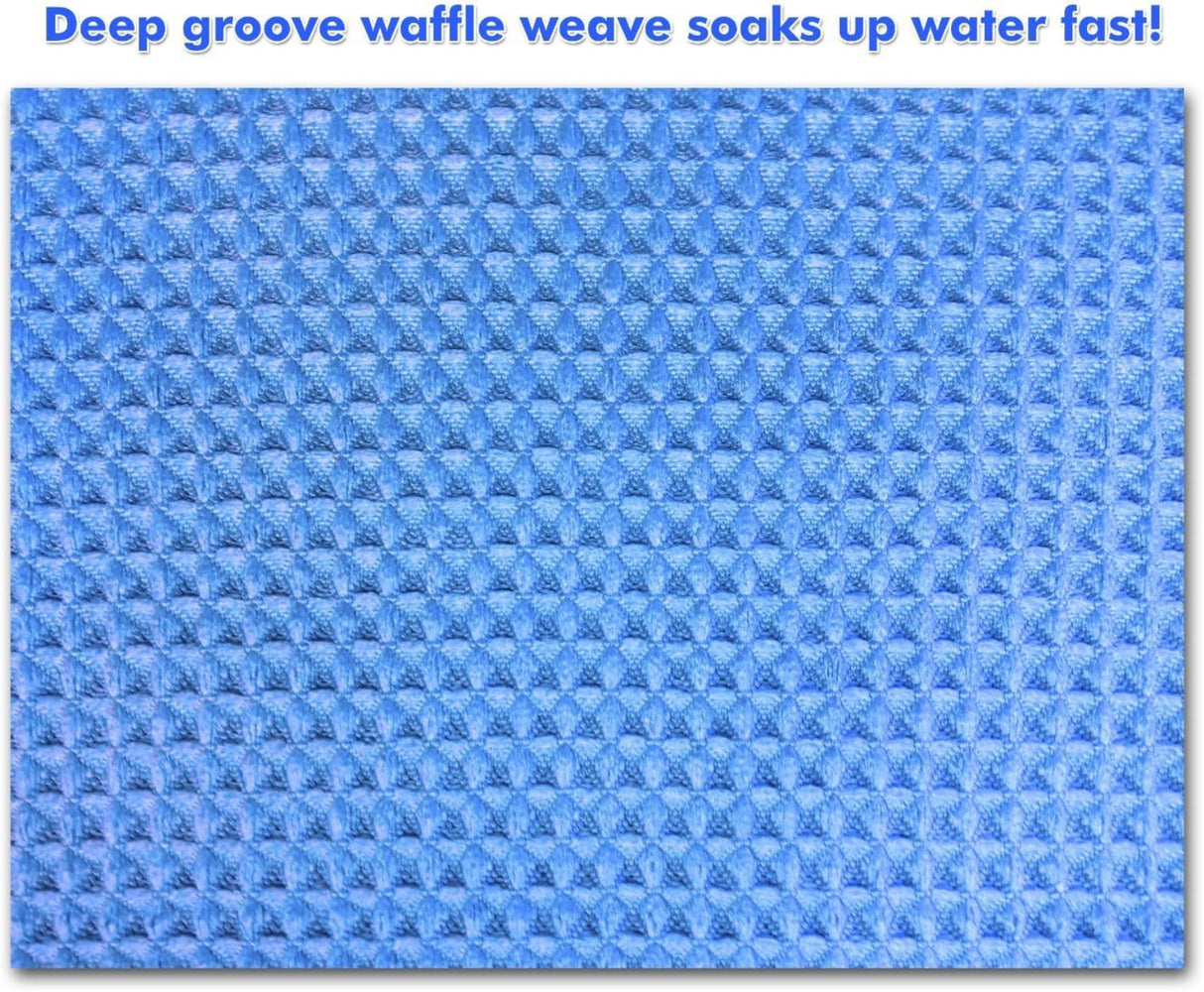 فوطة تجفيف بنسيج وافل من ماجيك 16 X 24 بوصة أزرق