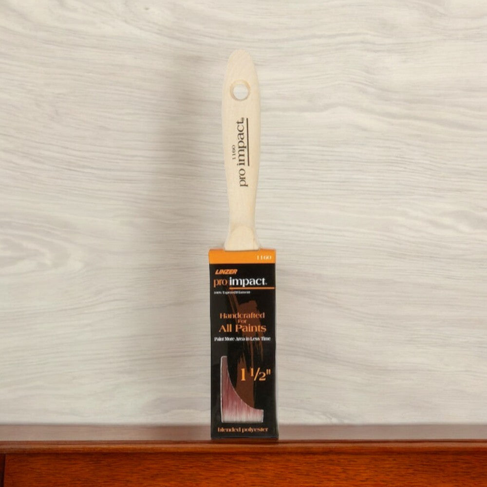 Linzer Polyester Paint Brush with Stainless Steel Trim, Light Brown