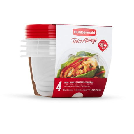 Food Storage Container Bowls Clear 3.2 Cup 4-Pk.