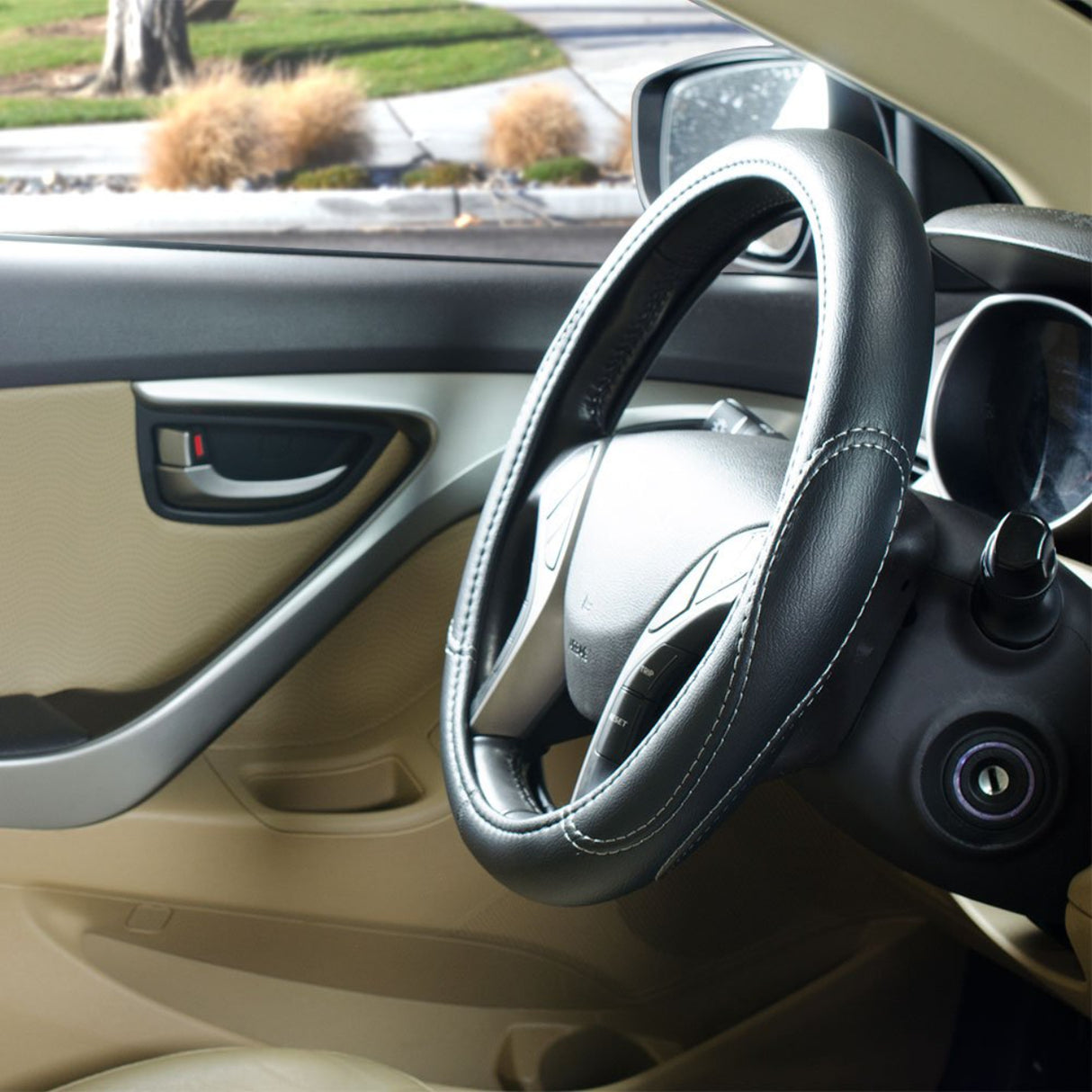 غطاء عجلة القيادة القابل للتمدد كاستوم أكسسواريز - أسود-2