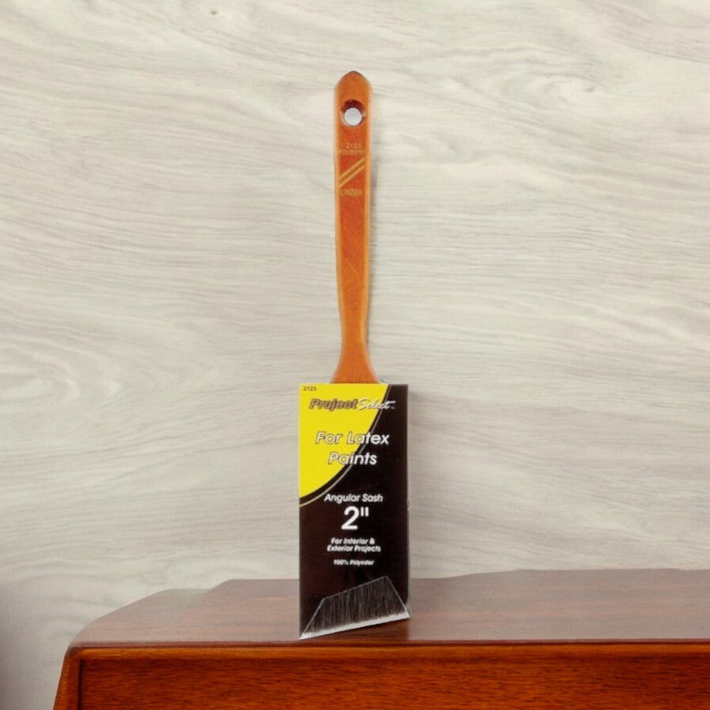 Linzer Sable Hair Angled Brush, 2", Gold Trim, Brown & Black