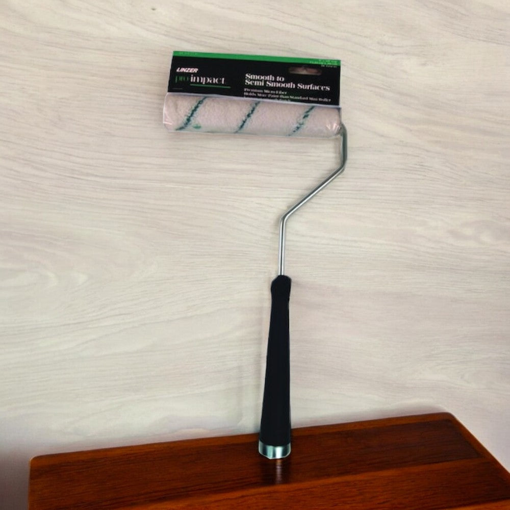 Linzer Microfiber Roller Cover, 6" x 3/8", 11" Frame, White