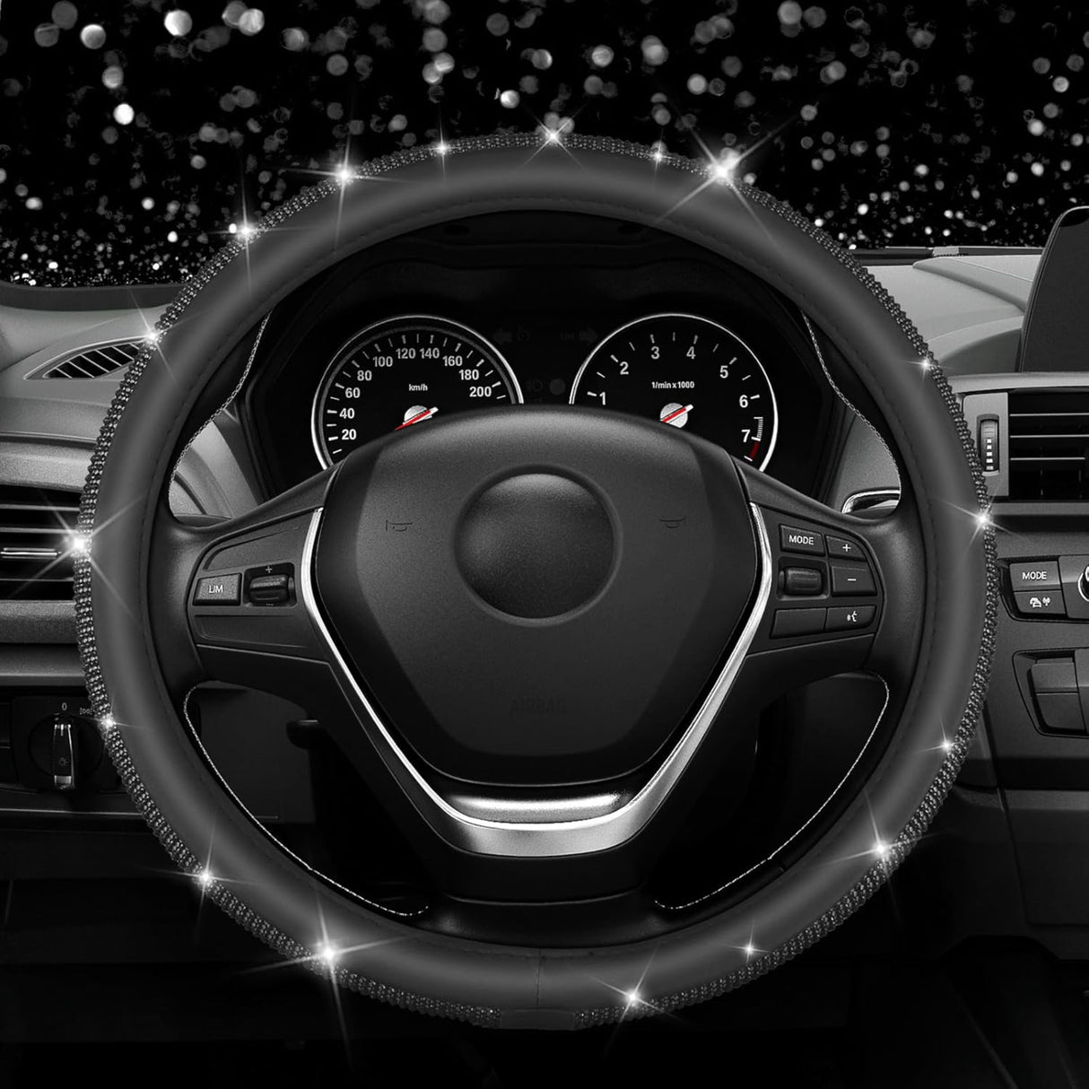 غطاء عجلة قيادة متألق كاستوم أكسسواريز - فضي-2