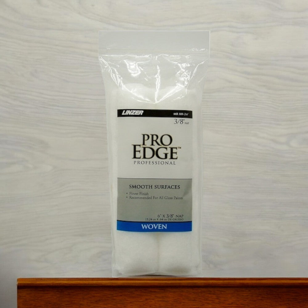 Linzer Small Woven Roller Cover, 6" x 3/8", 2-Pack, White