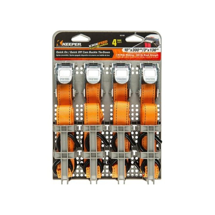حزام ربط مشبكي من كيبر 10 قدم 4 قطعة برتقالي