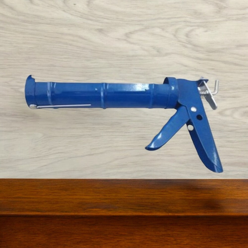 Yida Tools 9" Steel Caulking Gun with Soft Rod, Fits 10oz Cans, Blue