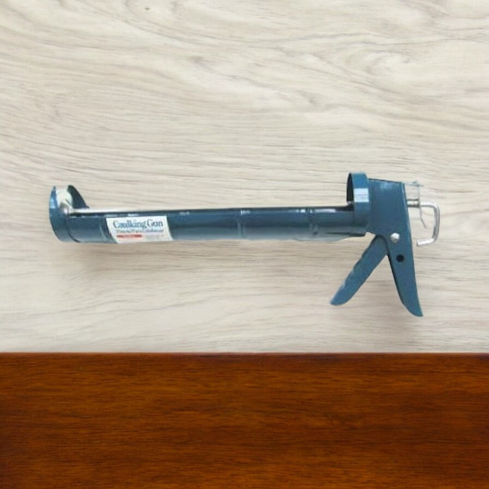 Yida Tools 13" Steel Serrated Caulk Gun, Fits 29oz Cans, Blue