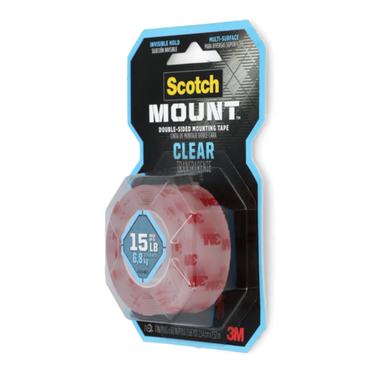 شريط لصق سكوتش ماونت ثنائي الوجه 2.54 سم × 1.52 م - شفاف-2