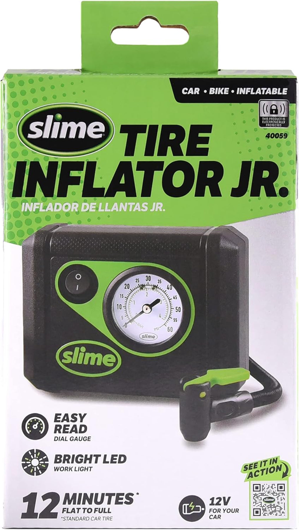 منفاخ الاطارات من سلايم أسود وأخضر