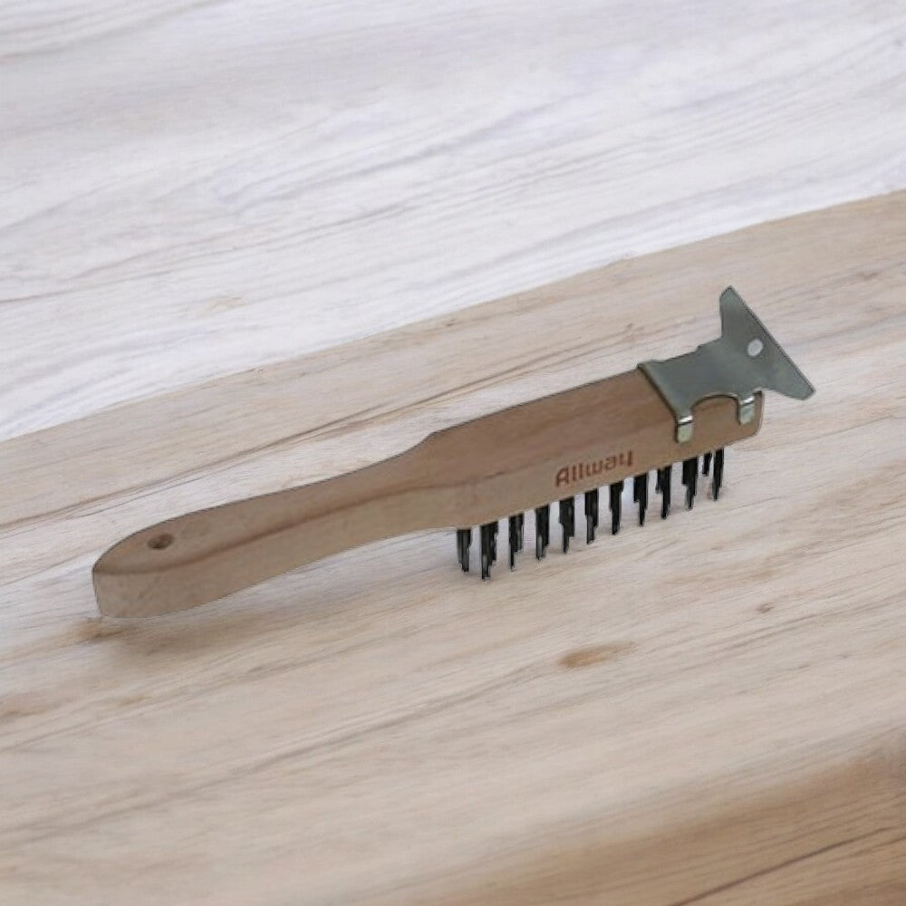 فرشاة خدش من أولوي تولز، الفولاذ المقوى للخدمة الشاقة مع مكشطة معدنية، أسود