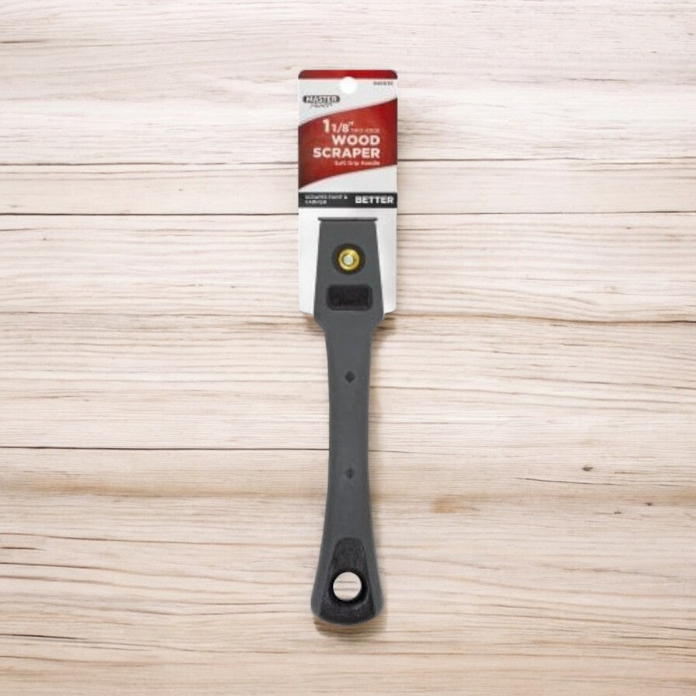 مكشطة فولاذية مقواة بحافتين مع مقبض بقبضة ناعمة من ماستر بينتر، 1-1/8 بوصة، رمادي وأسود