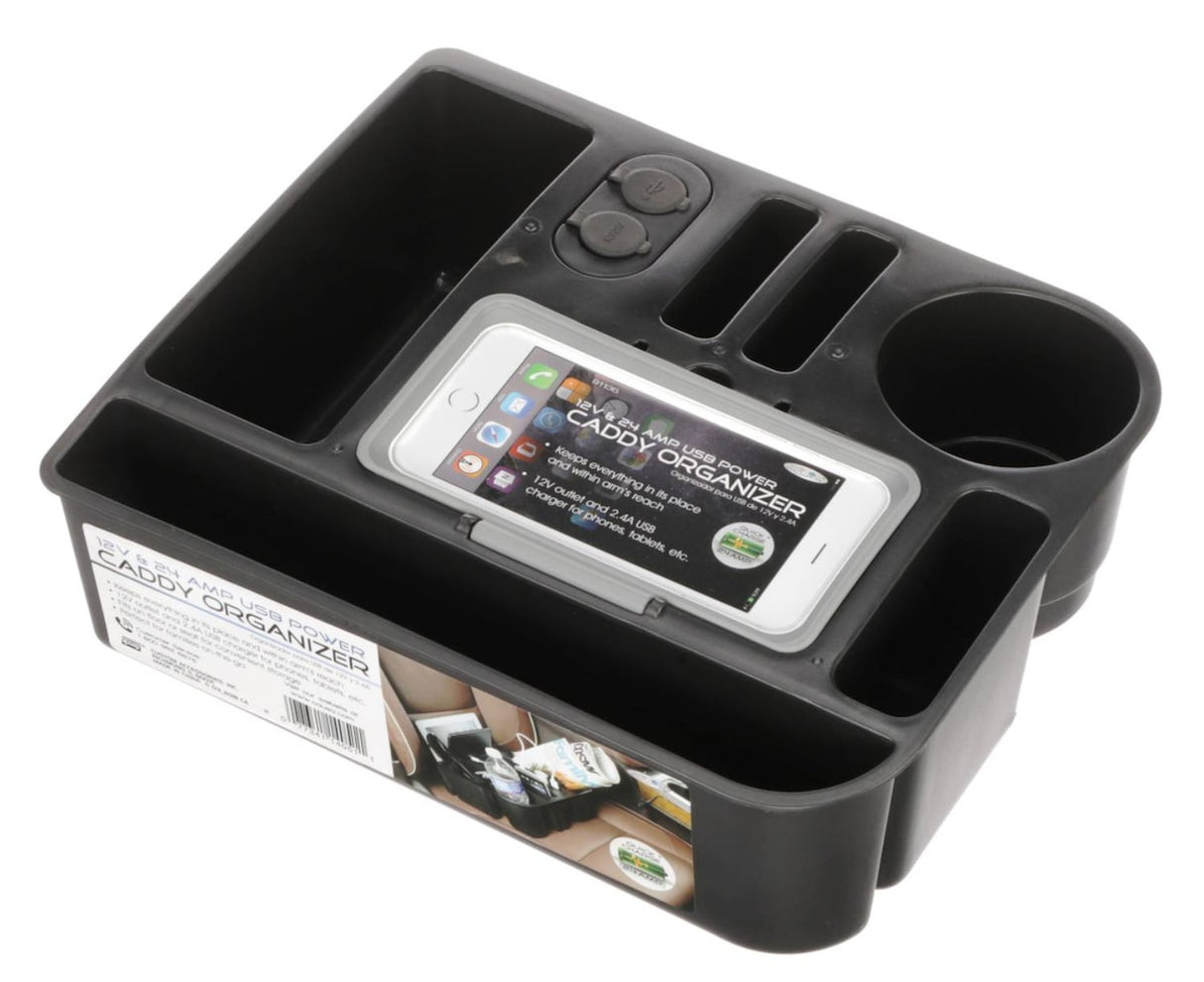 منظم USB مع منظم للسيارة 12 فولت 2.4 امبير من كستم أكسيسوريز أسود