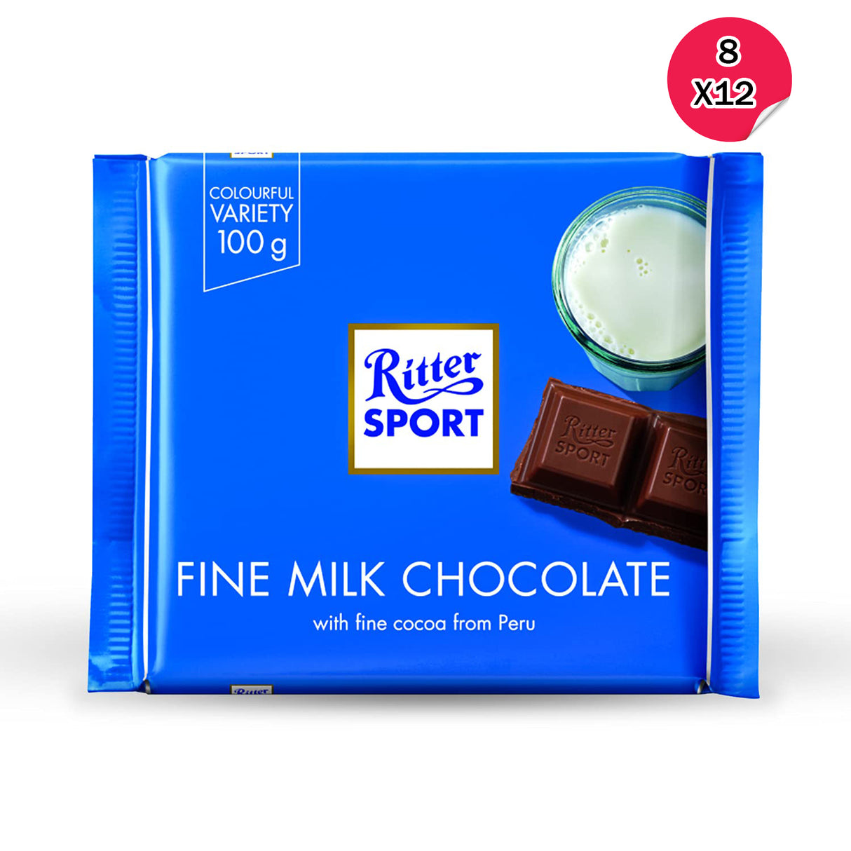 شوكولاتة ريتر الفاخرة بالحليب - 8 × 12 × 100 جرام