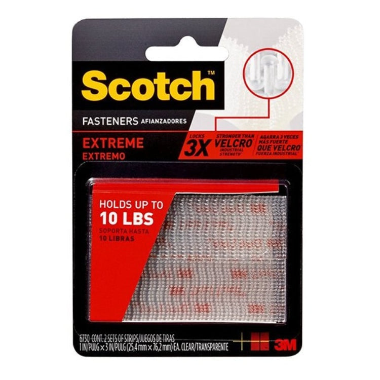 شرائط لاصقة سكوتش إكستريم فاستينرز 1 × 3 بوصة قطعتين - شفاف