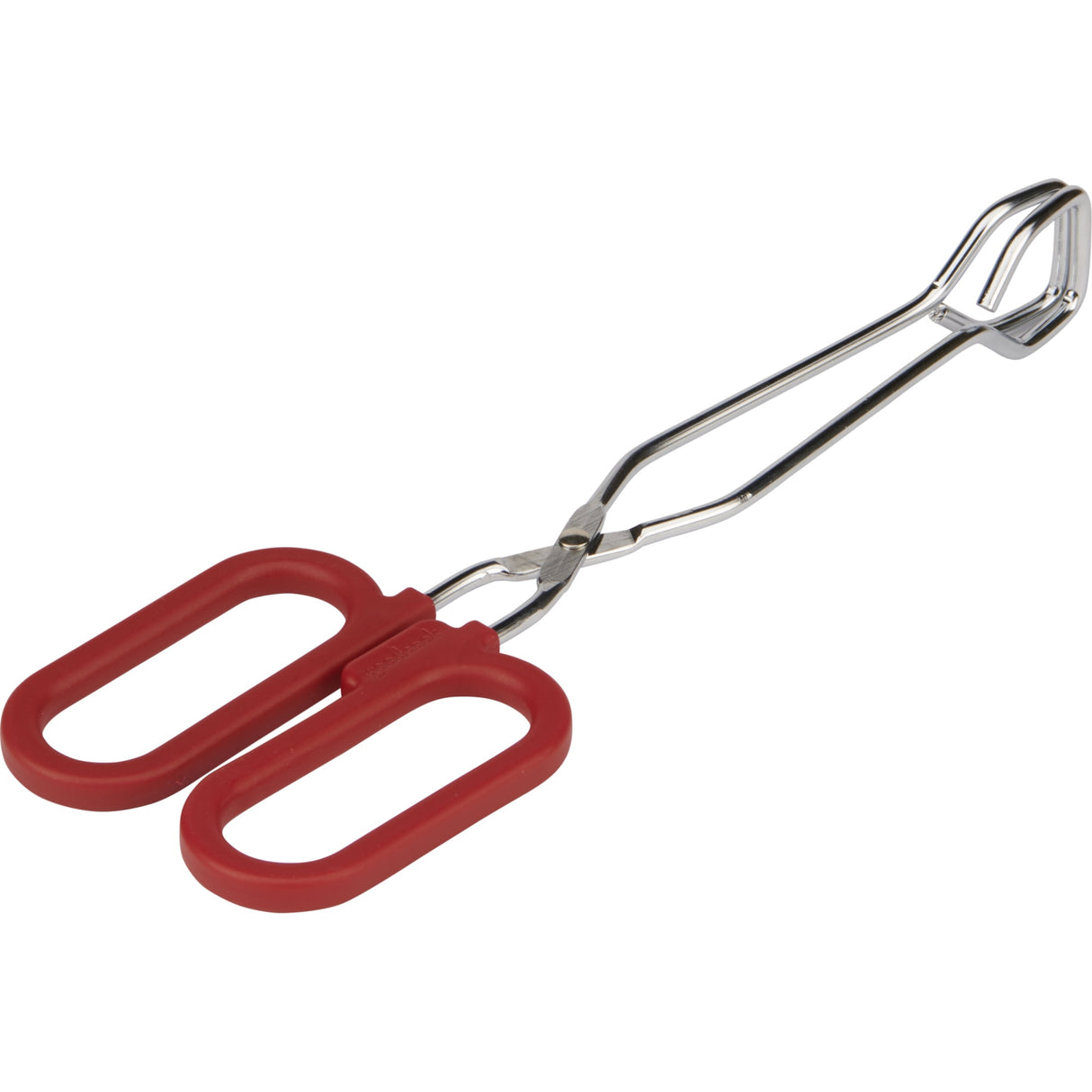 GoodCook 10 Chrome Plated Kitchen Loop Tongs Silver/Red