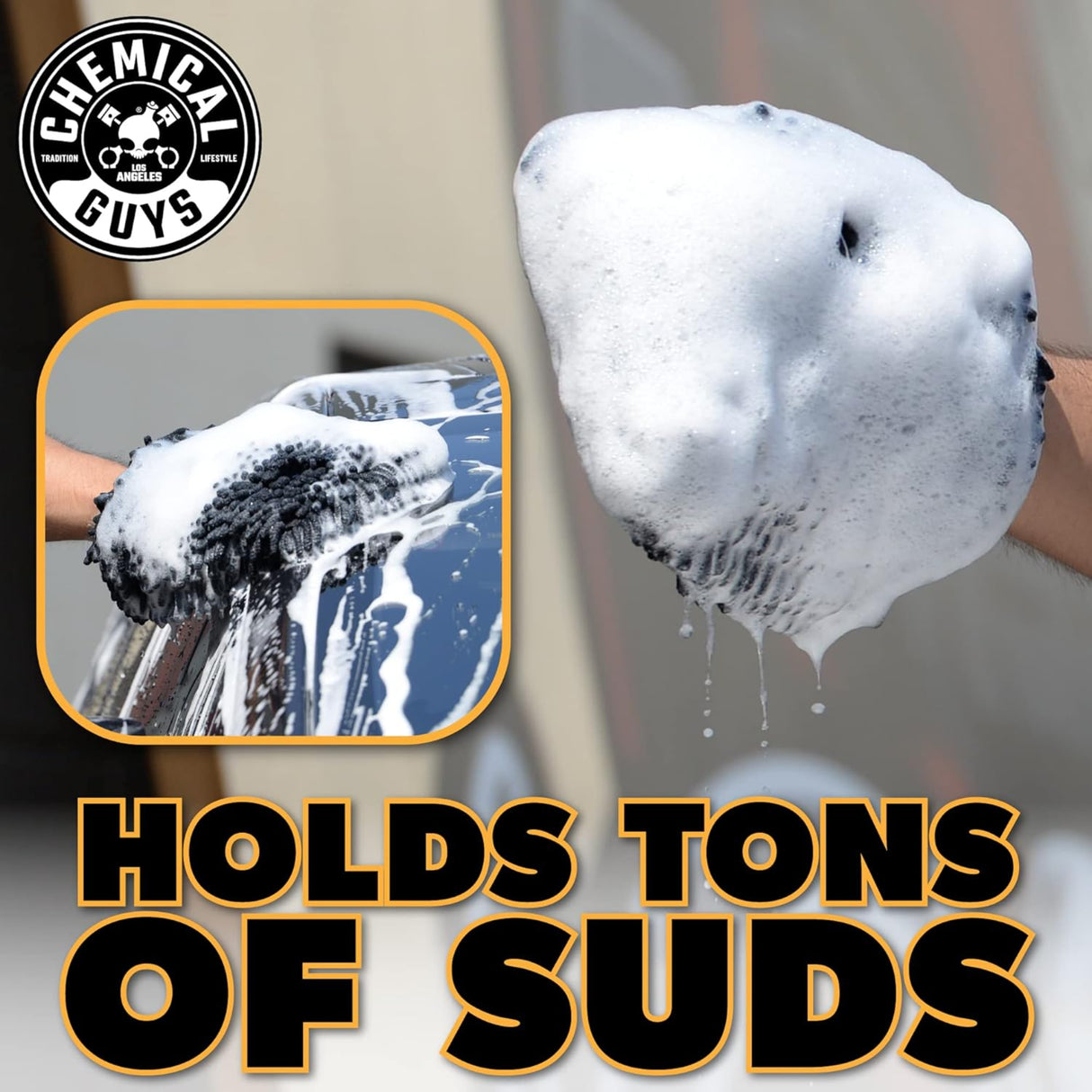 قفاز غسيل ميكروفايبر تشينييل كيميكال جايز بدون خدوش - أسود-2