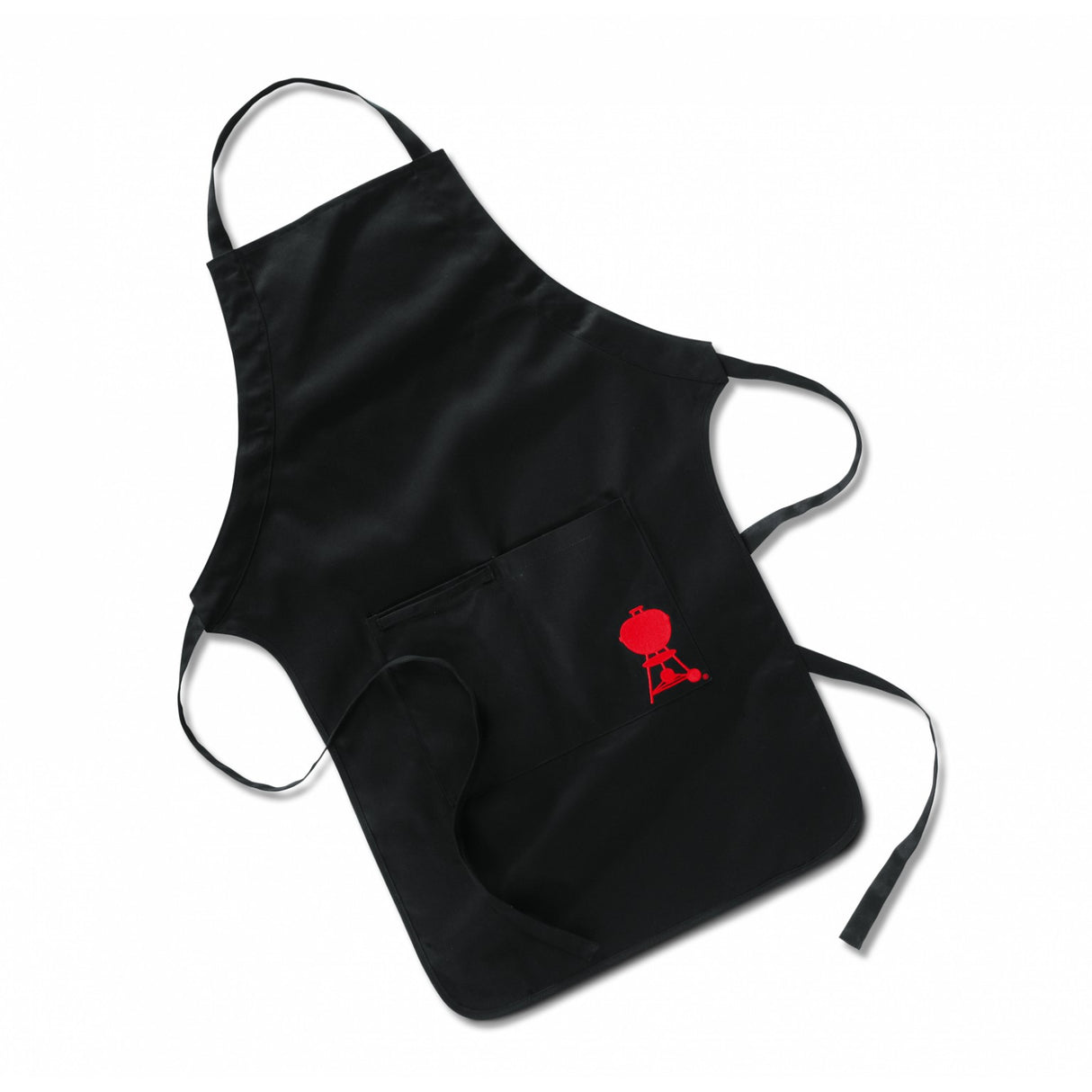 APRON COTTON BLACK W/RED KETTLE WEBER