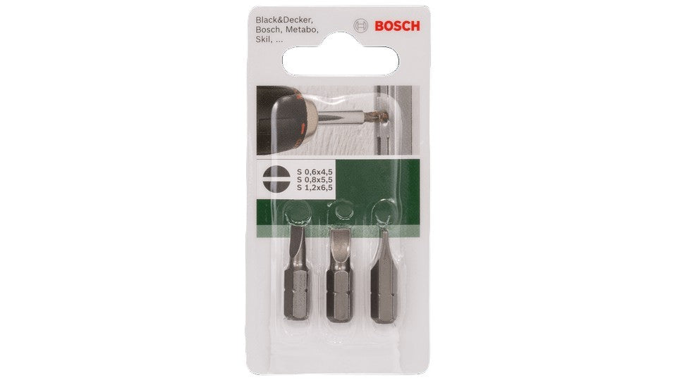BIT SCREWDRIVER 3PCS SET FLAT BOSCH