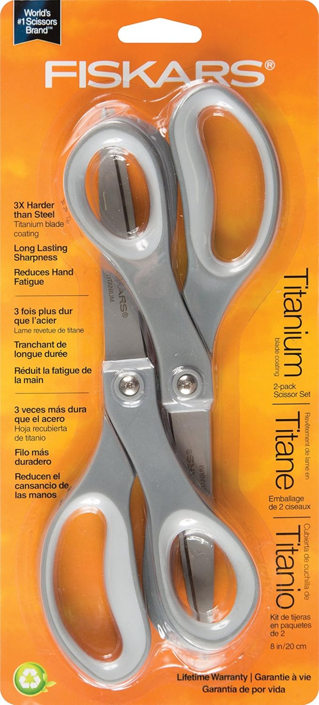 FISKARS EVERYDAY SCISSORS (8") - 2PK