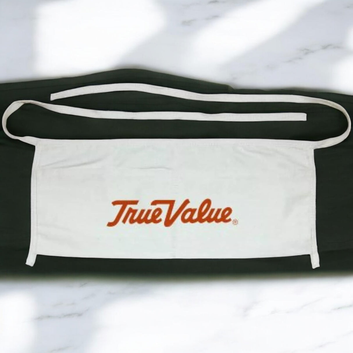 مريلة قماش ترو فاليو مع شعار - أبيض-2