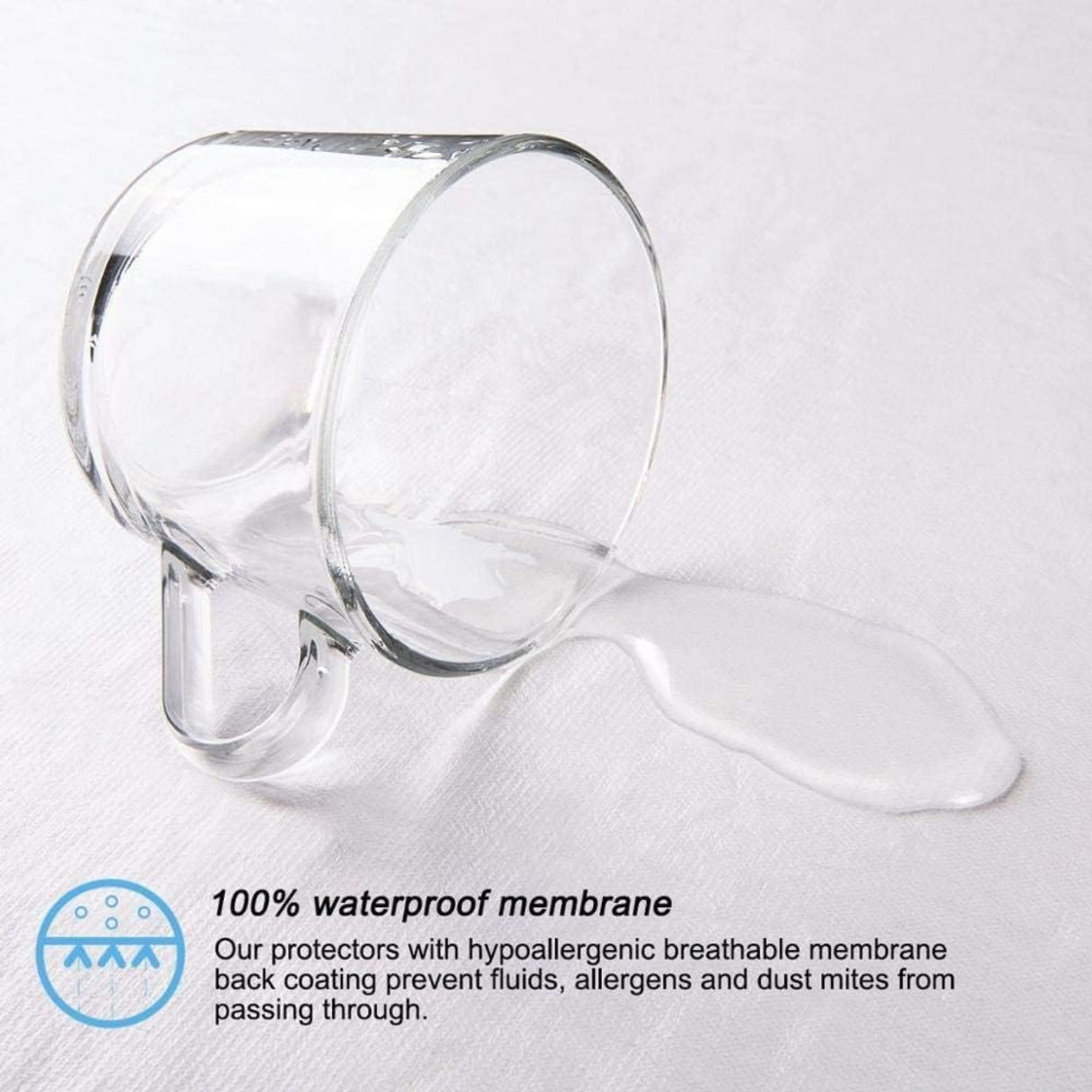 واقي مرتبة فالنتيني كينج، 200×200 سم - أبيض-2