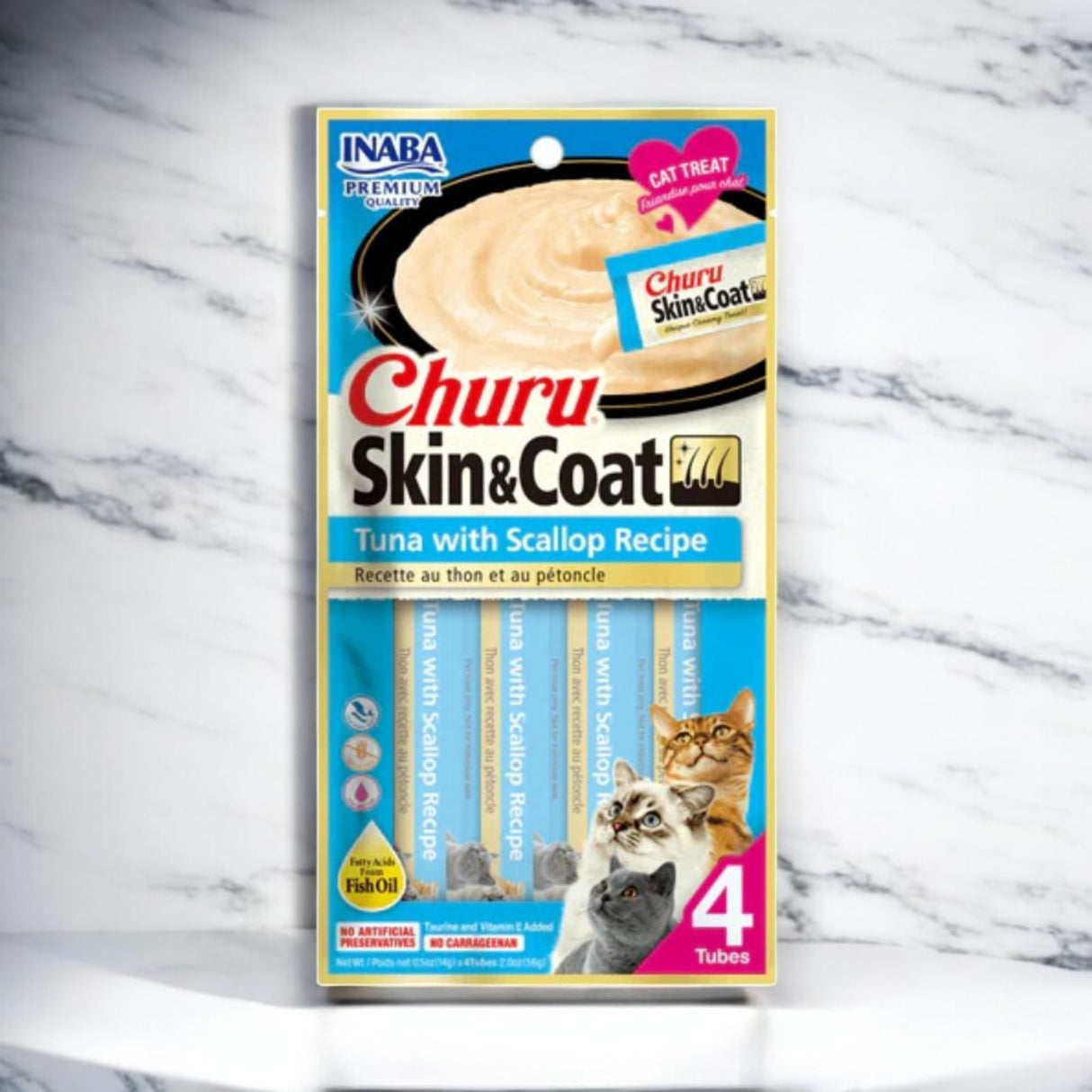 مكافأة القطط إينابا شورو مهروس التونة والمحار للبشرة والفرو - 14 جرام-2