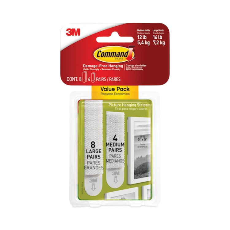 شرائط تعليق صور متوسطة وكبيرة كوماند - أبيض