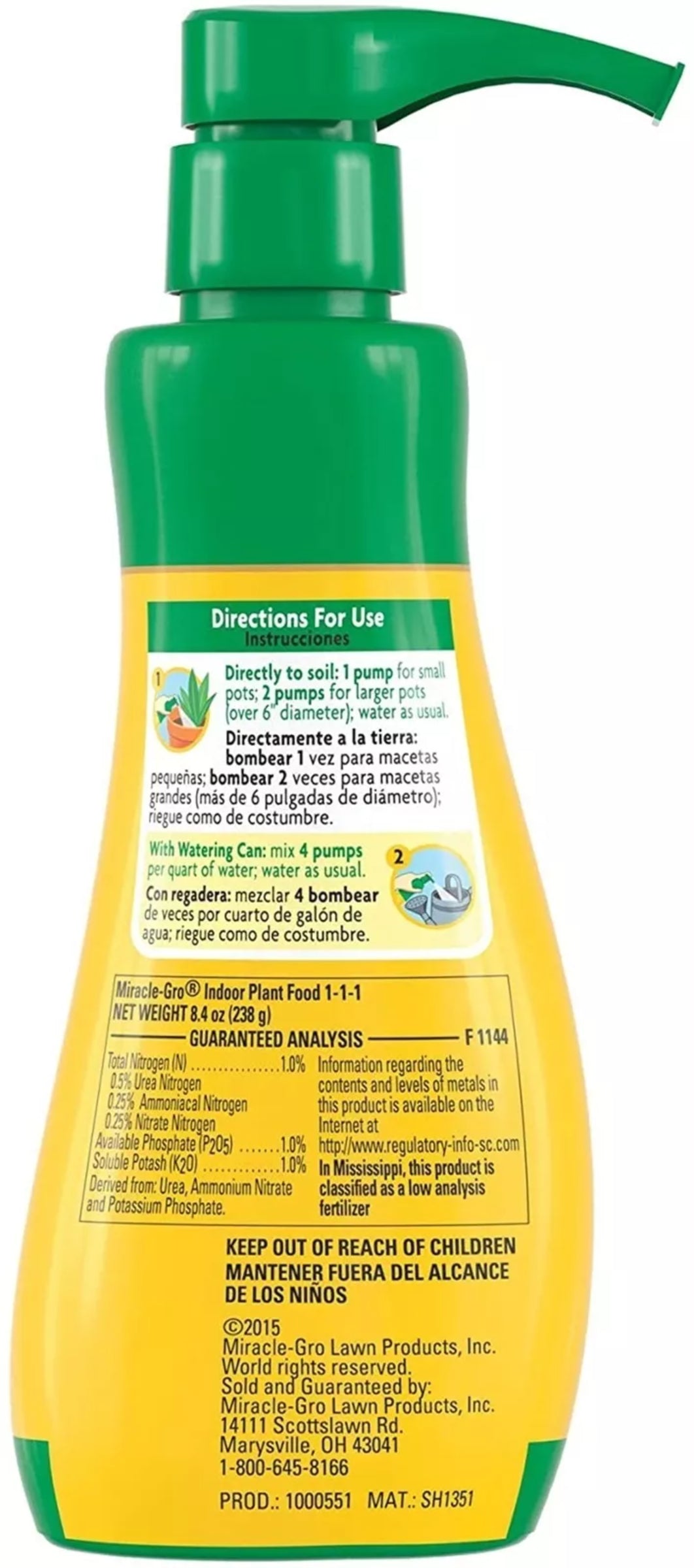 Scotts Miracle Grow Liquid Plant Food 8 oz