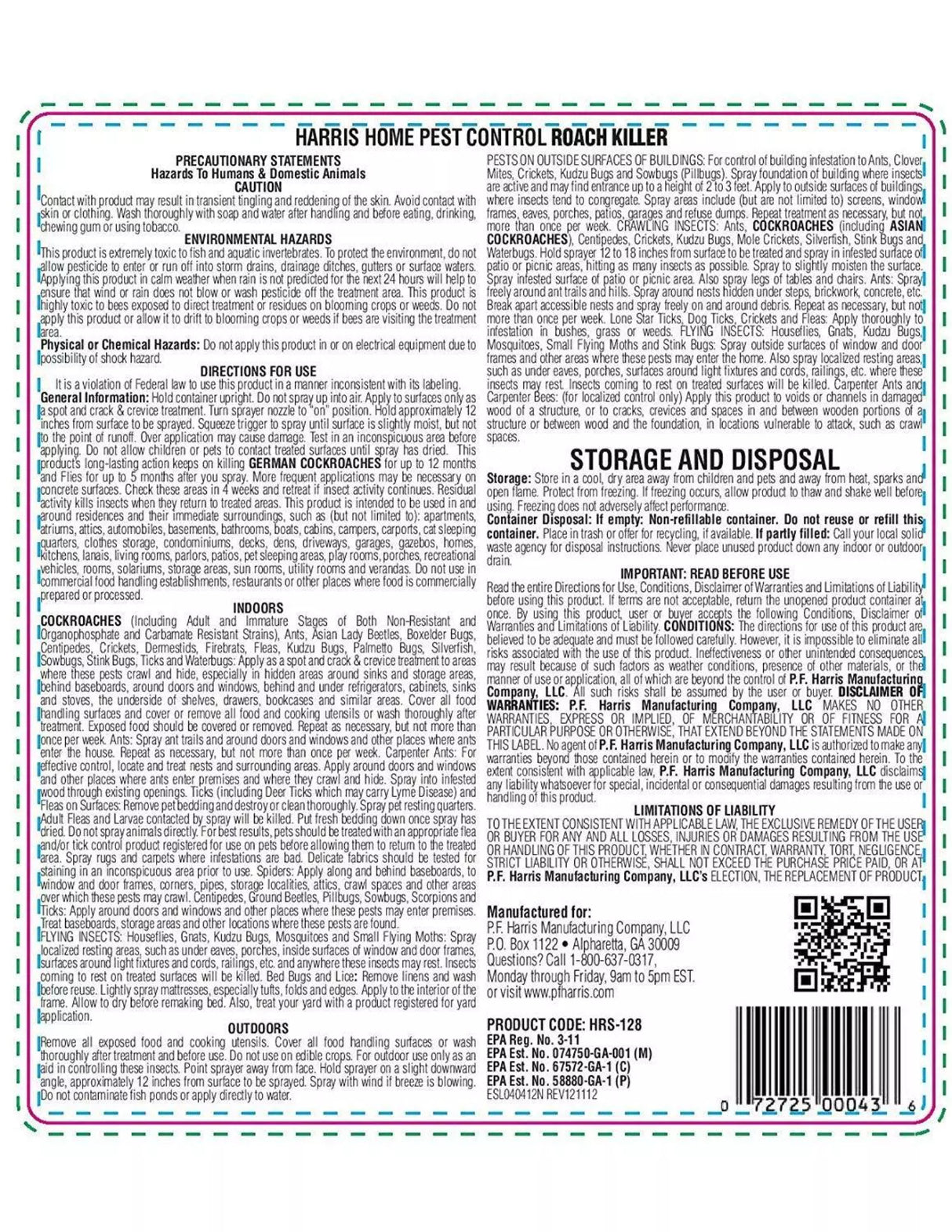 قاتل الصراصير من هاريس 1 جالون