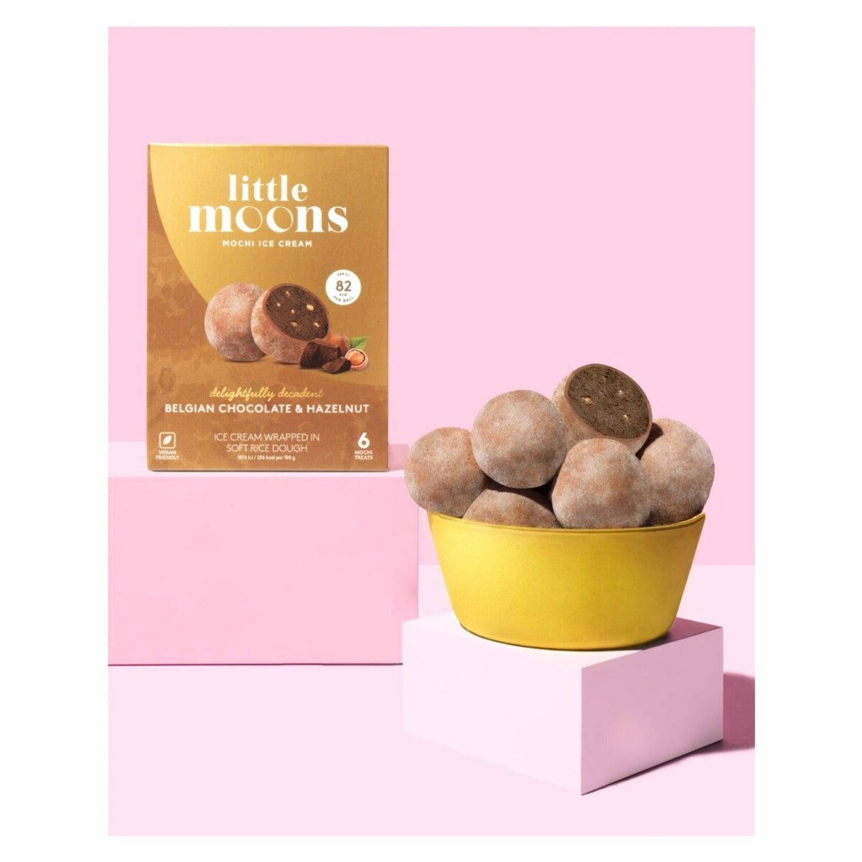 آيس كريم ليتل مونز النباتي بنكهة الشوكولاتة البلجيكية والبندق - 192 جرام-2