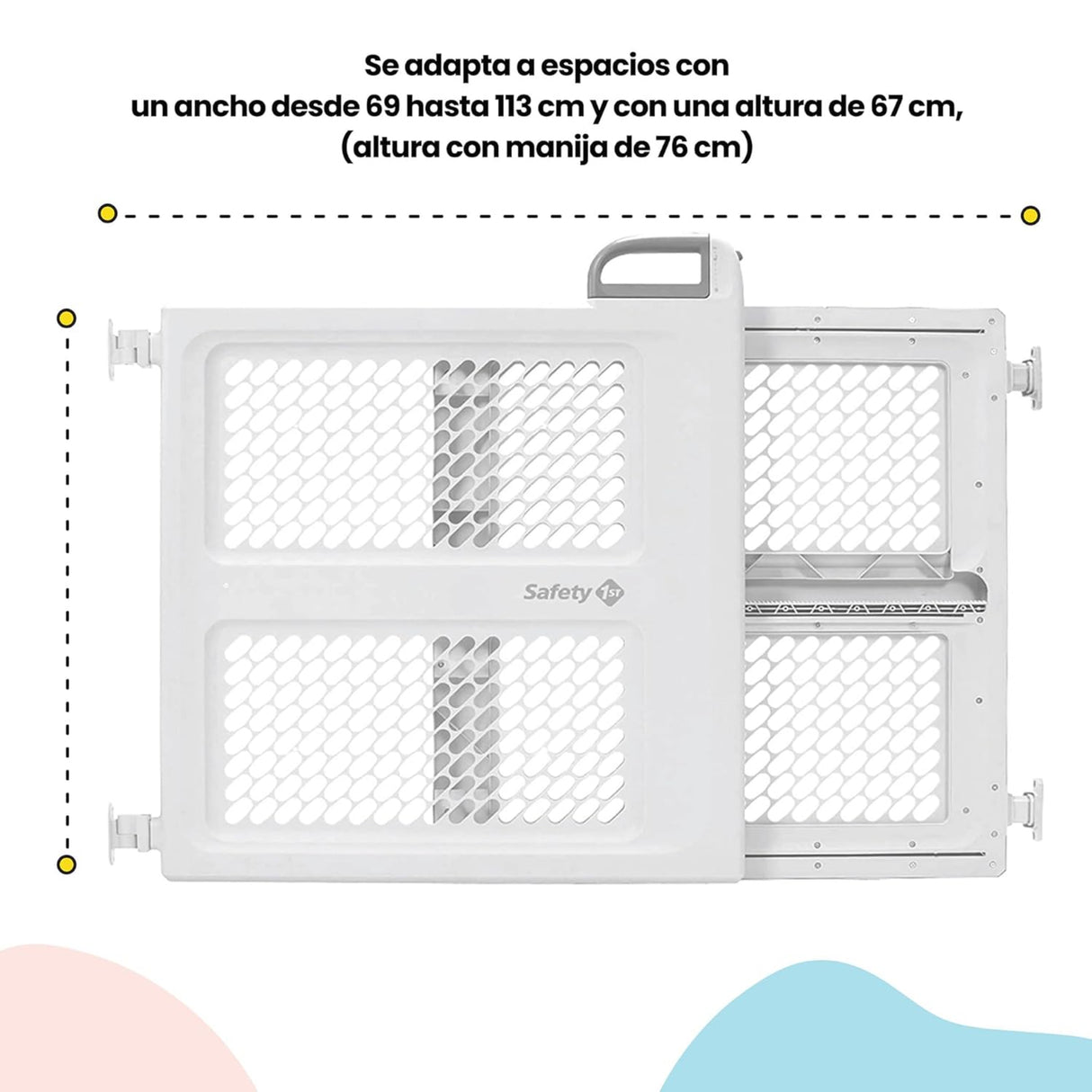 بوابة أمان للأطفال سيفتي 1ست مع قفل وتأرجح - أبيض-2