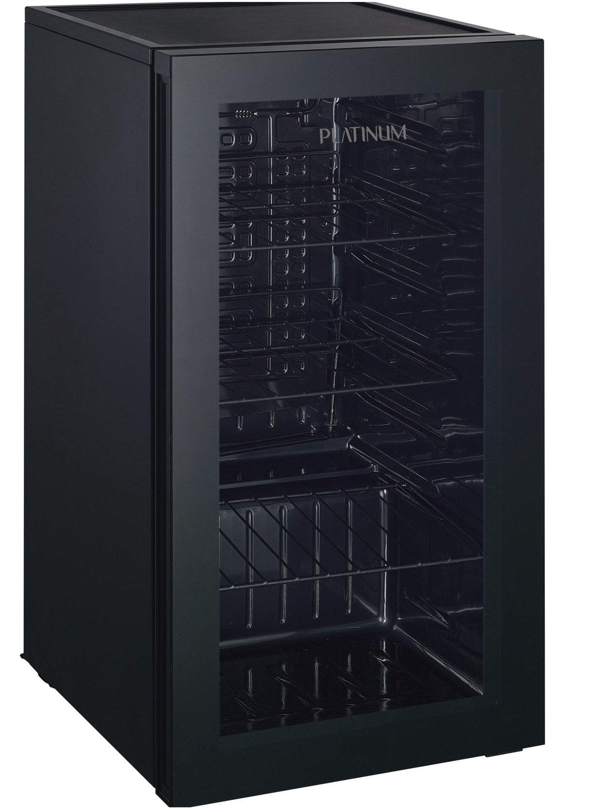 ثلاجة بلاتينيوم صغيرة ذات باب واحد بتصميم مدمج 92 لتر - أسود