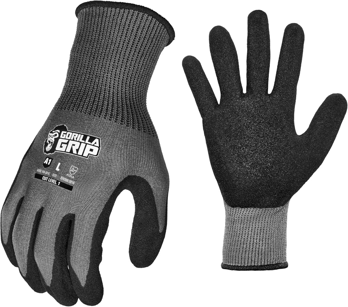GORILLA GRIP - Extra Large Precision Grip A1 Cut Resistant Work Gloves