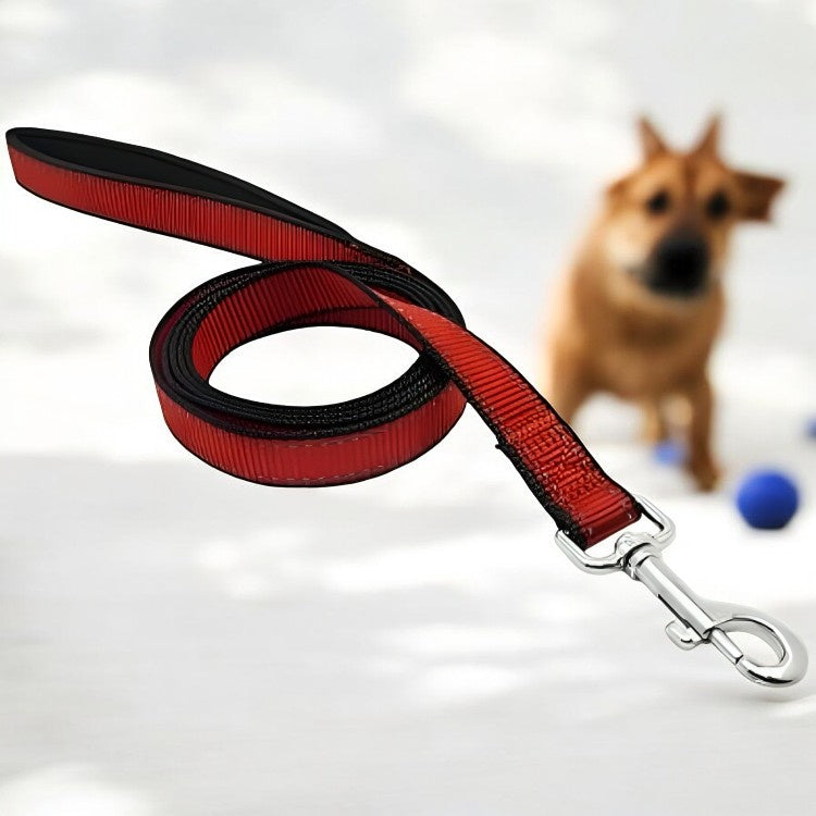 طوق ومقود نايلون بيت اكسبرت للكلاب من وستمنستر، 1 بوصة - اسود واحمر