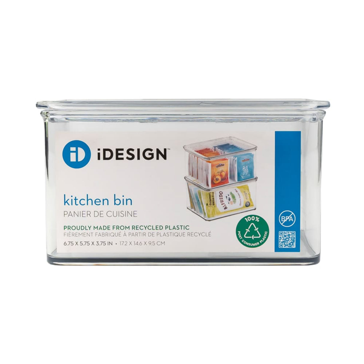 RPET Kitchen Binz Stackable Box 5.5" x 6.6" x 3.7" Clear